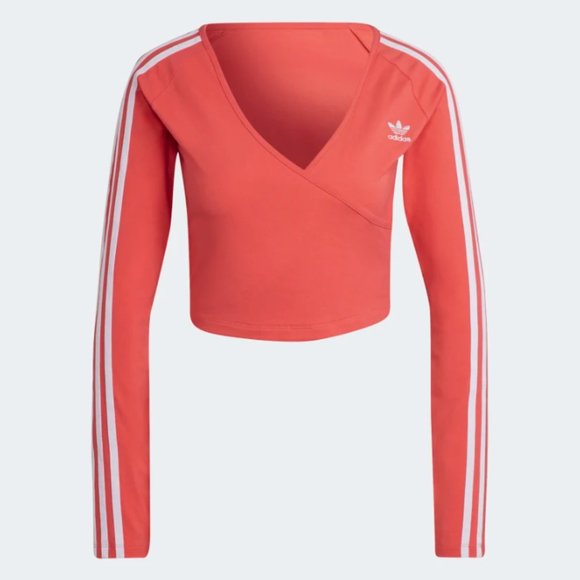 Adidas Originals Cropped Long Sleeve Shirt HC2050 Women's - Picture 6 of 6